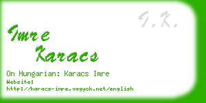 imre karacs business card